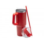 Термокружка Крэнстон с двойными стенками из переработанной нержавеющей стали, красный