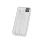 Внешний аккумулятор со встроенными кабелями Фрэйм Про, быстрая зарядка, 20000мач, белый