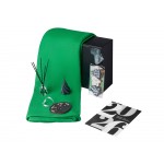 Подарочный набор с пледом, свечой и диффузором, зеленый