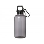 Бутылка для воды с карабином Oregon из переработанной пластмассы, 400 мл - Черный