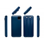 Внешний аккумулятор со встроенными кабелями Фрэйм, 10000мач, темно-синий