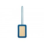 Бамбуковая багажная бирка с силиконовым чехлом Тагу, темно-синий