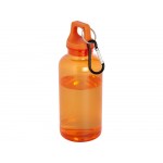 Бутылка для воды с карабином Oregon из переработанной пластмассы, 400 мл - Оранжевый