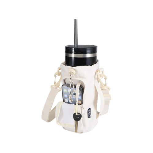 Трип Эви дорожная сумка для бутылок из переработанного материала объемом 2 л, кремовый