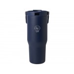 Термостакан Bronx объемом 900 мл из меди и переработанной нержавеющей стали, сертифицированной по стандарту RCS, с вакуумной изоляцией и крышкой с двойной функцией - Темно - синий