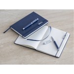 Набор Legato Elegance из блокнота формата А5 в твердой обложке и ручки-роллера, черный/белый