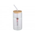 Ёмкость Mirage из боросиликатного стекла объемом 500 мл с одинарными стенками и крышкой из бамбука - Прозрачный