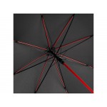 Зонт-трость 1084 Colorline с цветными спицами и куполом из переработанного пластика, черный/красный