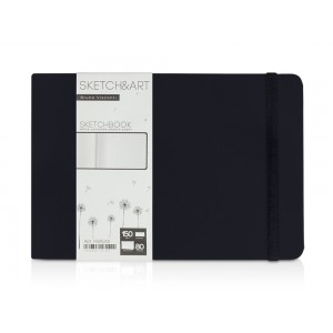 Скетчбук Sketch & Art в твердом переплете 213х146 мм, 80 л. белой бумаги 150 г/м2, черный