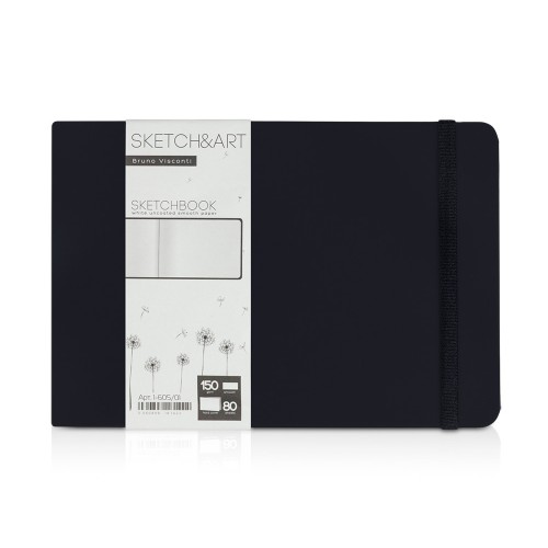 Скетчбук Sketch & Art в твердом переплете 213х146 мм, 80 л. белой бумаги 150 г/м2, черный
