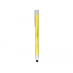 Шариковая кнопочная ручка-стилус Moneta из анодированного алюминия, желтый