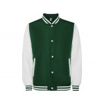 Бомбер утепленный California унисекс, бутылочный зеленый/белый