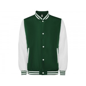 Бомбер утепленный California унисекс, бутылочный зеленый/белый