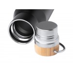 Термобутылка Мэйер из нержавеющей стали, с бамбуковой крышкой, серебристый