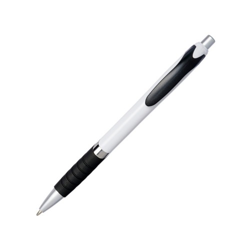 Шариковая ручка Turbo в белом корпусе, белый/черный, синие чернила