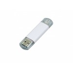 USB-флешка на 64 ГБ.c дополнительным разъемом Micro USB, белый