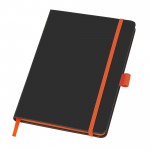 Блокнот ColorNote Black, твердая обложка A5, 80 листов, черный с оранжевым