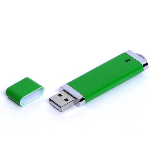 USB-флешка промо на 32 Гб прямоугольной классической формы, зеленый