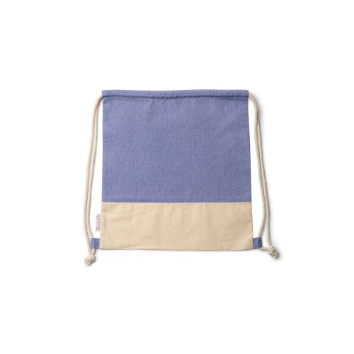 Рюкзак-мешок LUANDA из переработанного хлопка, натуральный/королевский синий