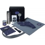 Подарочный набор с перчатками, термосом и чаем, темно-синий