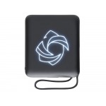 Магнитный беспроводной внешний аккумулятор c подсветкой лого Энчант, 10000 мАч, черный