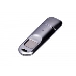Металлическая флешка со сканером отпечатков пальцев в подарочной упаковке на 256 Гб, серебристый