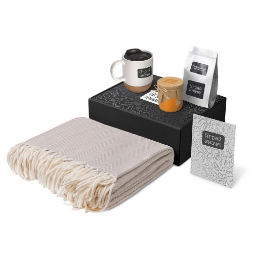 Подарочный набор Re:y. Nest с пледом, кружкой и вареньем