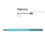 Ручка Palermo шариковая  автоматическая, бирюзовый металлический корпус, 0,7 мм, синяя