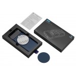 Магнитный беспроводной внешний аккумулятор со встроенными кабелями Мэни,быстаря зарядка, 10000 мАч, тёмно-синий