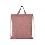 Рюкзак со шнурком Pheebs из 150 г/м2 переработанного хлопка, бордовый меланж