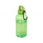 Бутылка для воды с карабином Oregon из переработанной пластмассы, 400 мл - Зеленый