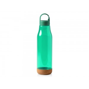 Бутылка Basti с пластиковым корпусом и пробковым дном, зеленый