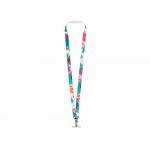 Ланъярд 2 см под сублимацию с 2-мя трендовыми карабинами и металлическим держателем для телефона, черный