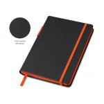 Бизнес блокнот Bossy Junior с цветным срезом, твердая обложка, 96 листов, черный и оранжевый