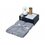 Подарочный набор с пледом, увлажнителем и попкорном, серый