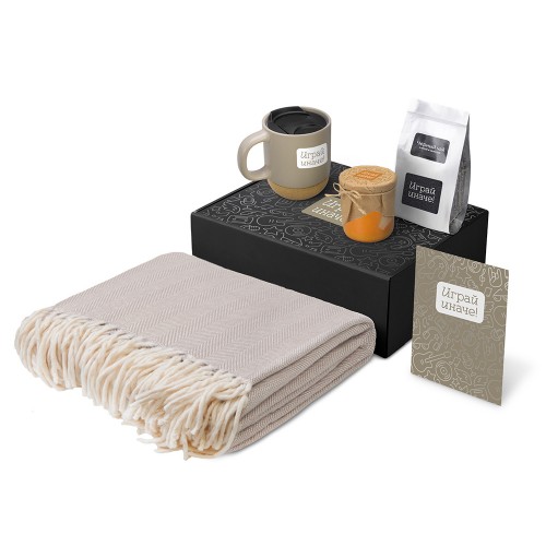 Подарочный набор Re:y. Nest с пледом, кружкой и вареньем
