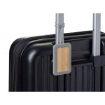 Бамбуковая багажная бирка с силиконовым чехлом Тагу, серый