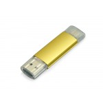 USB-флешка на 32 Гб.c дополнительным разъемом Micro USB, золотой