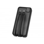 Внешний аккумулятор со встроенными кабелями Фрэйм Про, быстрая зарядка, 20000мач, черный