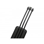 Магнитный беспроводной внешний аккумулятор со встроенными кабелями Мэни,быстаря зарядка, 10000 мАч, черный