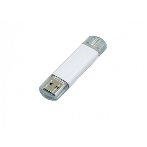 USB-флешка на 32 Гб.c дополнительным разъемом Micro USB, белый