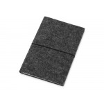 Блокнот из RPET-фетра А5 Felt, гибкая обложка, 80 листов 70 гр/м2 белой бумаги, темно-серый