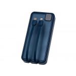 Внешний аккумулятор со встроенными кабелями Фрэйм Про, быстрая зарядка, 20000мач, тёмно-синий