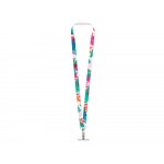 Ланъярд 2 см под сублимацию с 2-мя трендовыми карабинами и металлическим держателем для телефона, серебристый