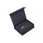 Металлическая флешка со сканером отпечатков пальцев в подарочной упаковке на 256 Гб, серебристый