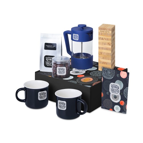 Подарочный набор Re:y. Together  с френчпрессом, кружками и дженгой