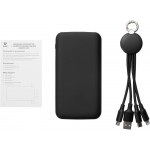 Набор из внешнего акуумулятора и универсального кабеля с подсветкой лого Reserve LED, 10000mAh, черный