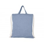Рюкзак со шнурком Pheebs из 150 г/м2 переработанного хлопка, синий меланж
