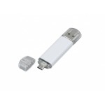 USB-флешка на 64 ГБ.c дополнительным разъемом Micro USB, белый