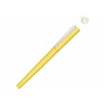 Ручка металлическая роллер Brush R GUM soft-touch с зеркальной гравировкой, желтый